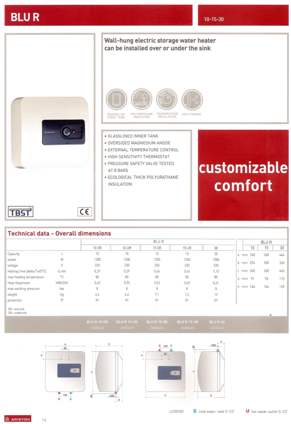 Ariston instant Electric Geyser 30- Liter Capacity - Image 2
