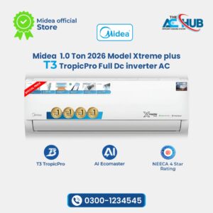 Midea Xtreme Plus 1 Ton Latest 2026 T3 inverter AC,Full DC inverter Heat and Cool Air Conditioner
