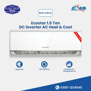 Ecostar 1.5 ton DC Inverter Split AC, Heat and Cool Air Conditioner