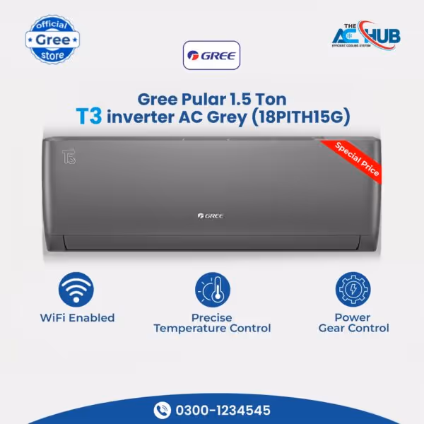 GREE 1.5 ton DC inverter ac GREE 1.5 ton inverter ac Turbo Cooling ac 18000 BTU Split AC Pular Series ac
