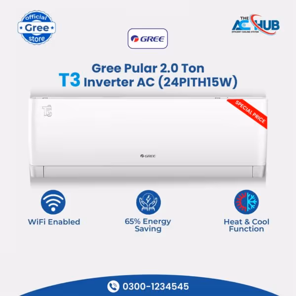 GREE 2 ton DC inverter ac GREE 2 ton inverter ac Turbo Cooling ac 24000 BTU Split AC Pular Series ac